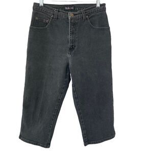 Style & Co Jeans Capris Womens Denim Black Size 26 Waist High Rise